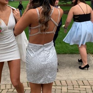 Silver Sparkly Homecoming Dress